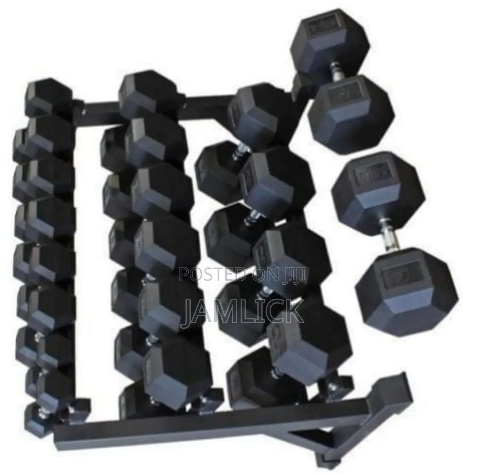 Hexagon Dumbbells – Rubber Coated, 5kg 10kg - Js