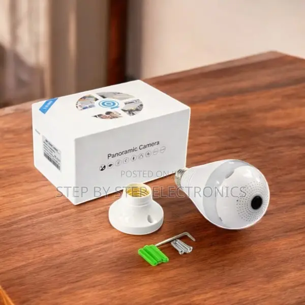 Panoramic 1080p Wifi Bulb Camera With Ir Night Vision Ai Tracking