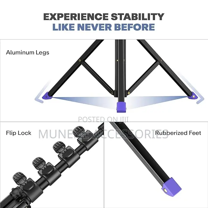 1.6m Tripod Stand With Mobile Phone Holder Heavy Duty For Camera Light