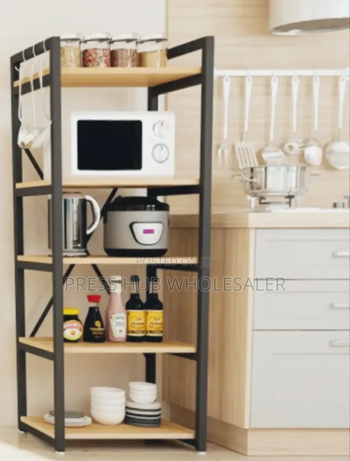 Multifunctional Kitchen Storage Rack." 