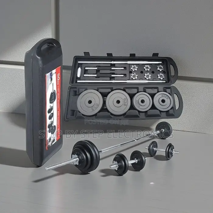 Chrome Coated 50kg Adjustable Dumbbell Weight Set With Casing