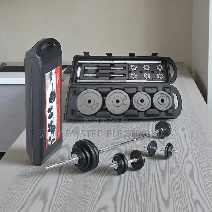 High Durability 50kg Adjustable Dumbbell Weight Set With Casing