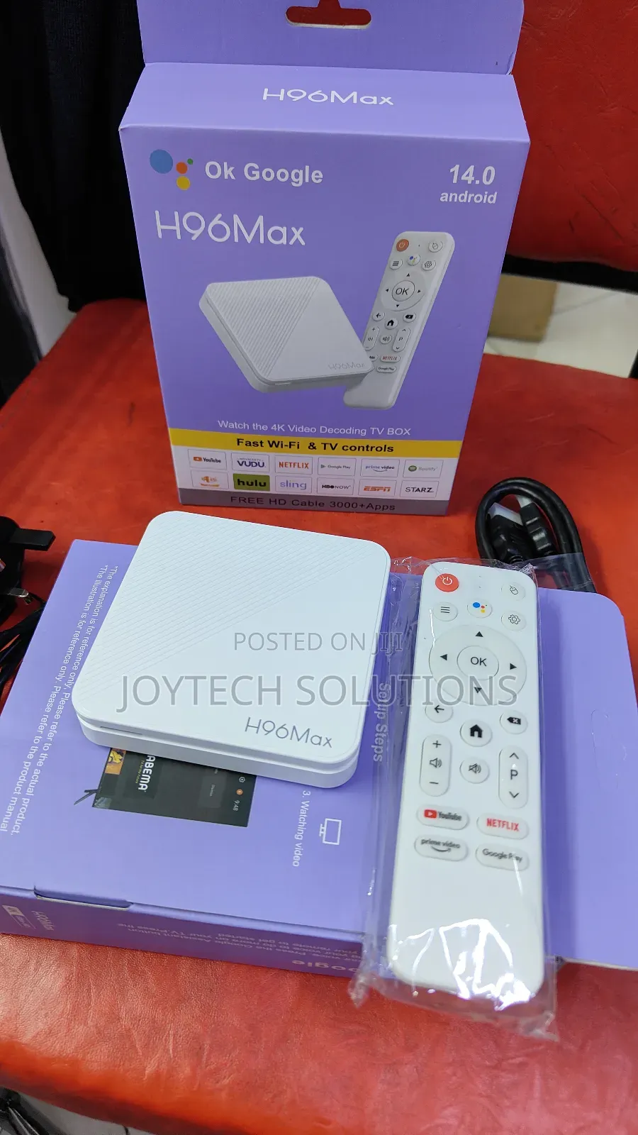 H96max Media Player, Android System, Wifi 6 Bt5.0, Voice Control
