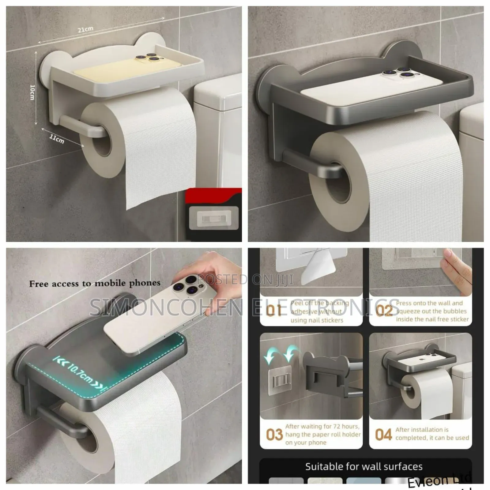 Punch Free Toilet Tissue Holder