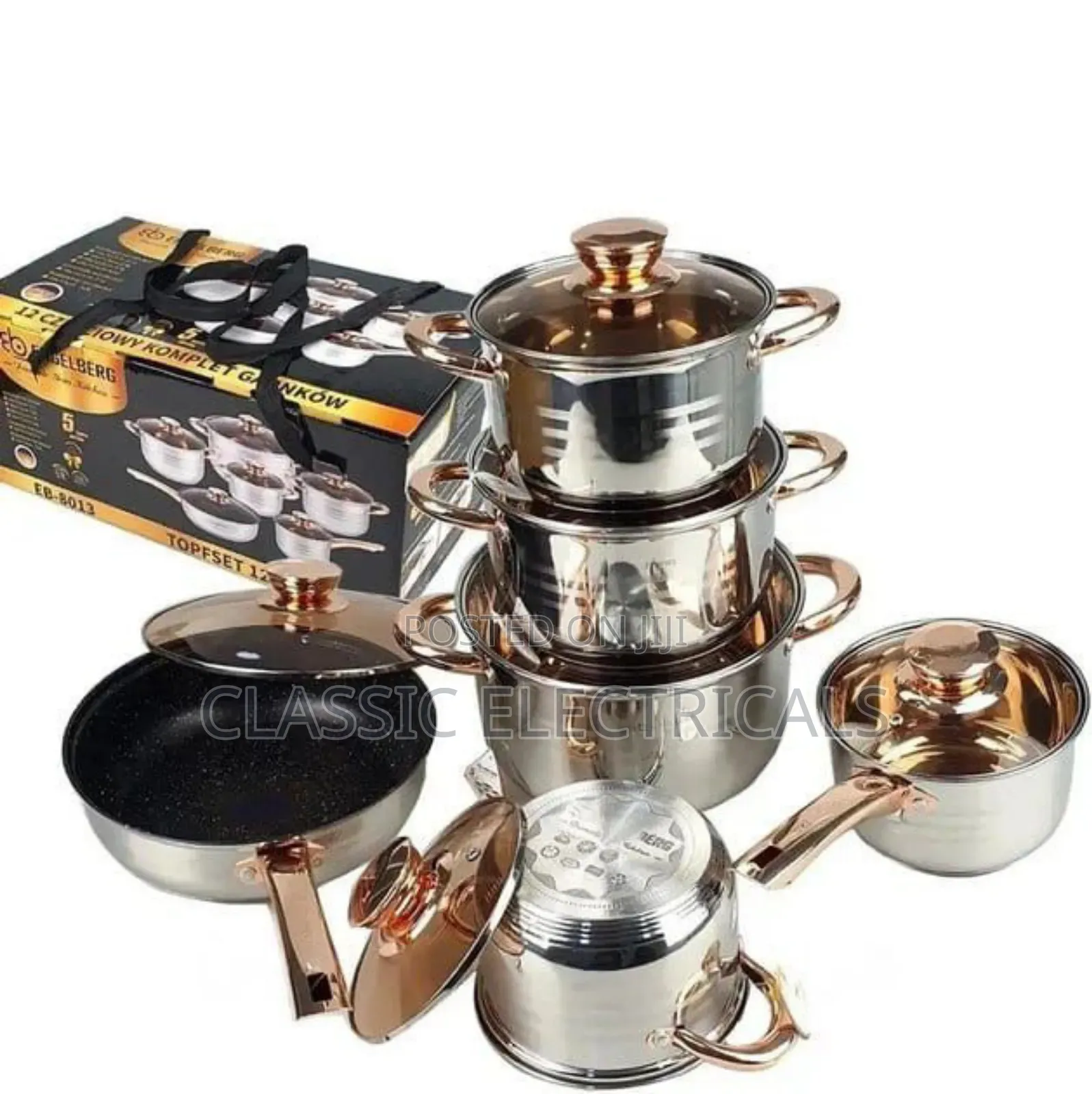 Endenberg 12pc Stainless Steel Cookware Set