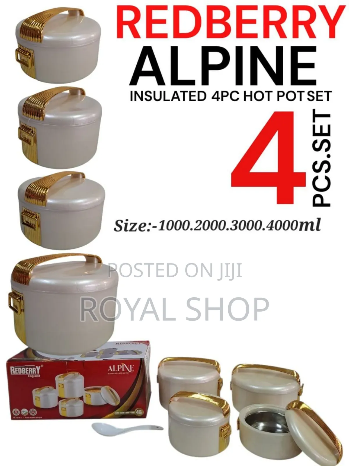 Plastic Designer Hotpot 4pc Set