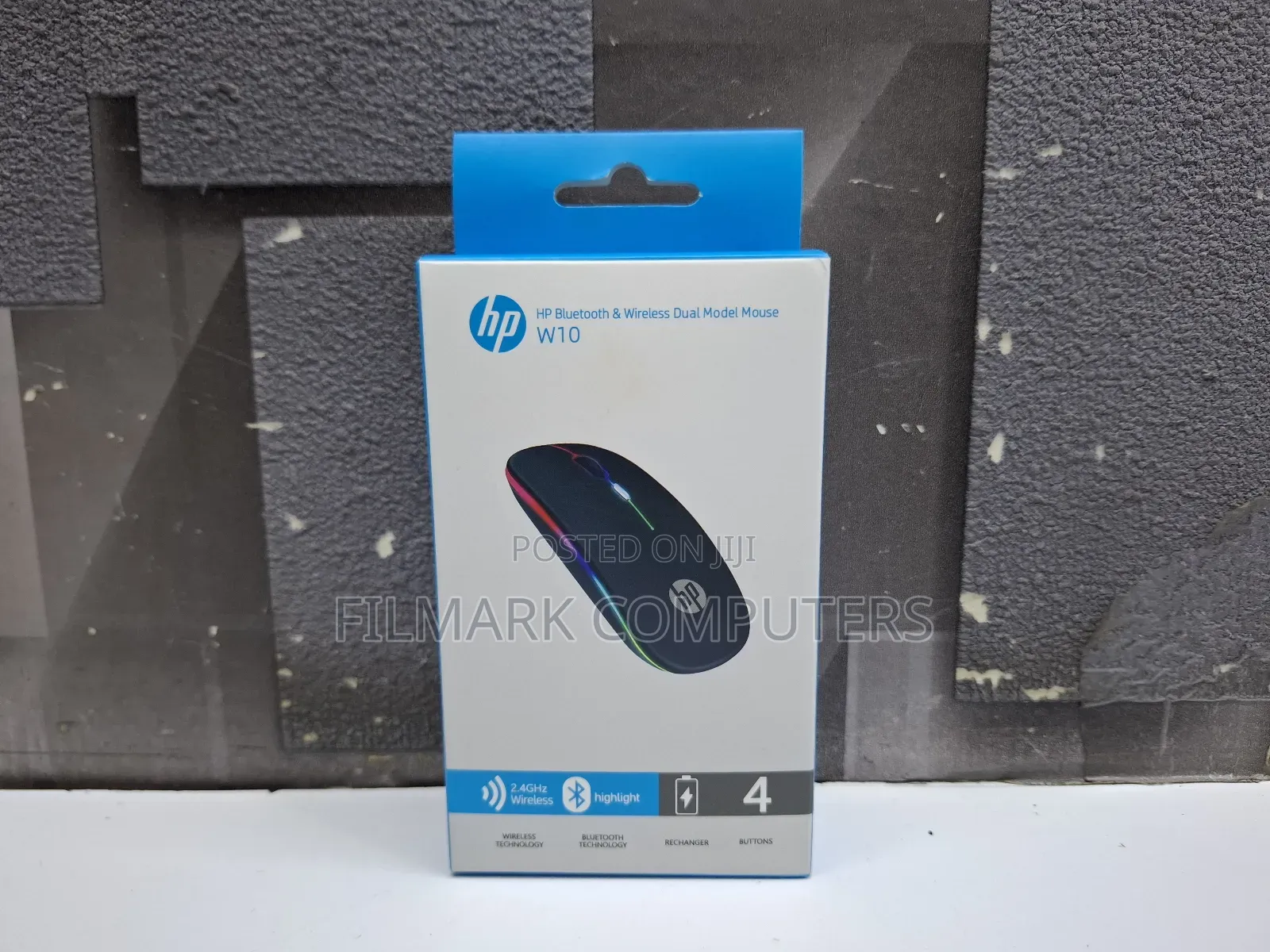 Hp Bluetooth And Wireless Dual Model Mouse W10 Rechargeable Mouse