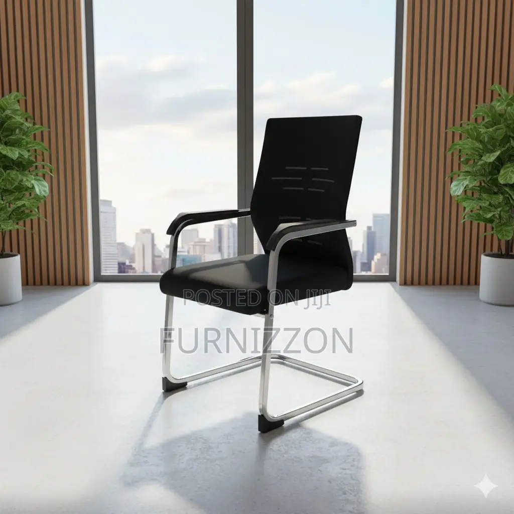 Office Mesh Visitor Chair With Chrome Sled Frame