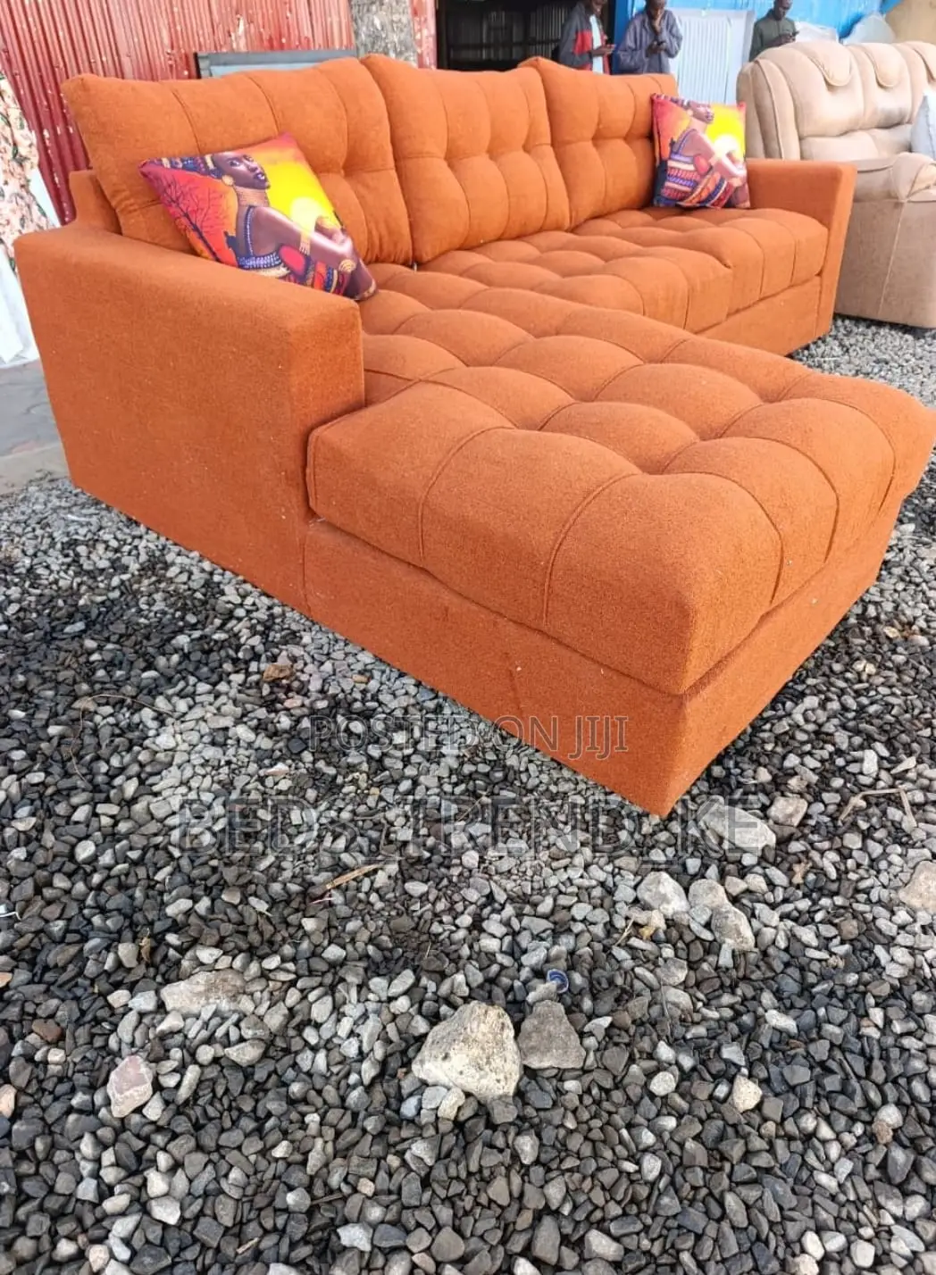 Casual Plush 6 Seater L Sofa Set