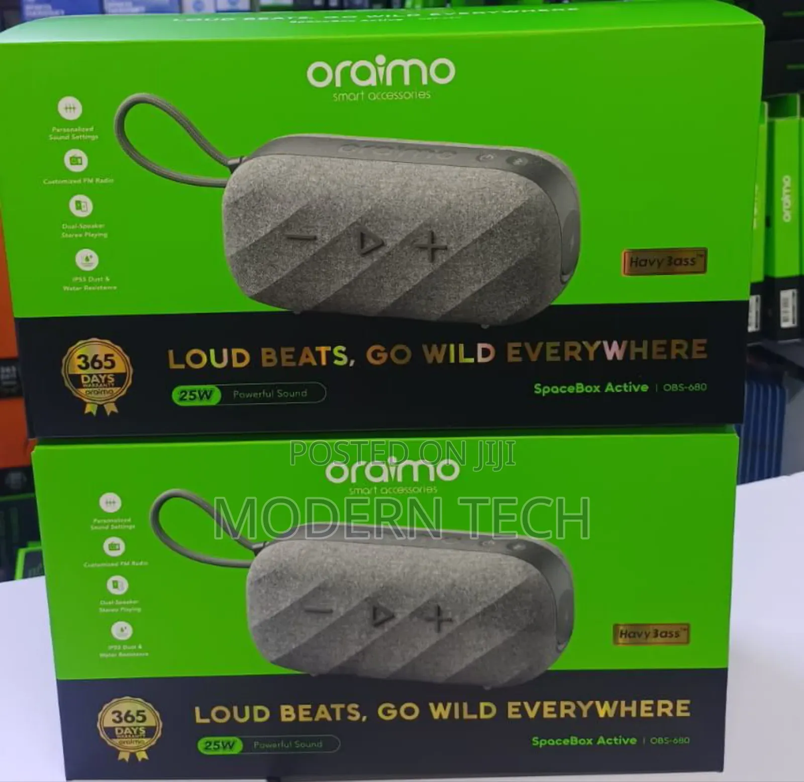 Oraimo Spacebox Active Bluetooth Speaker With Enhanced Bass