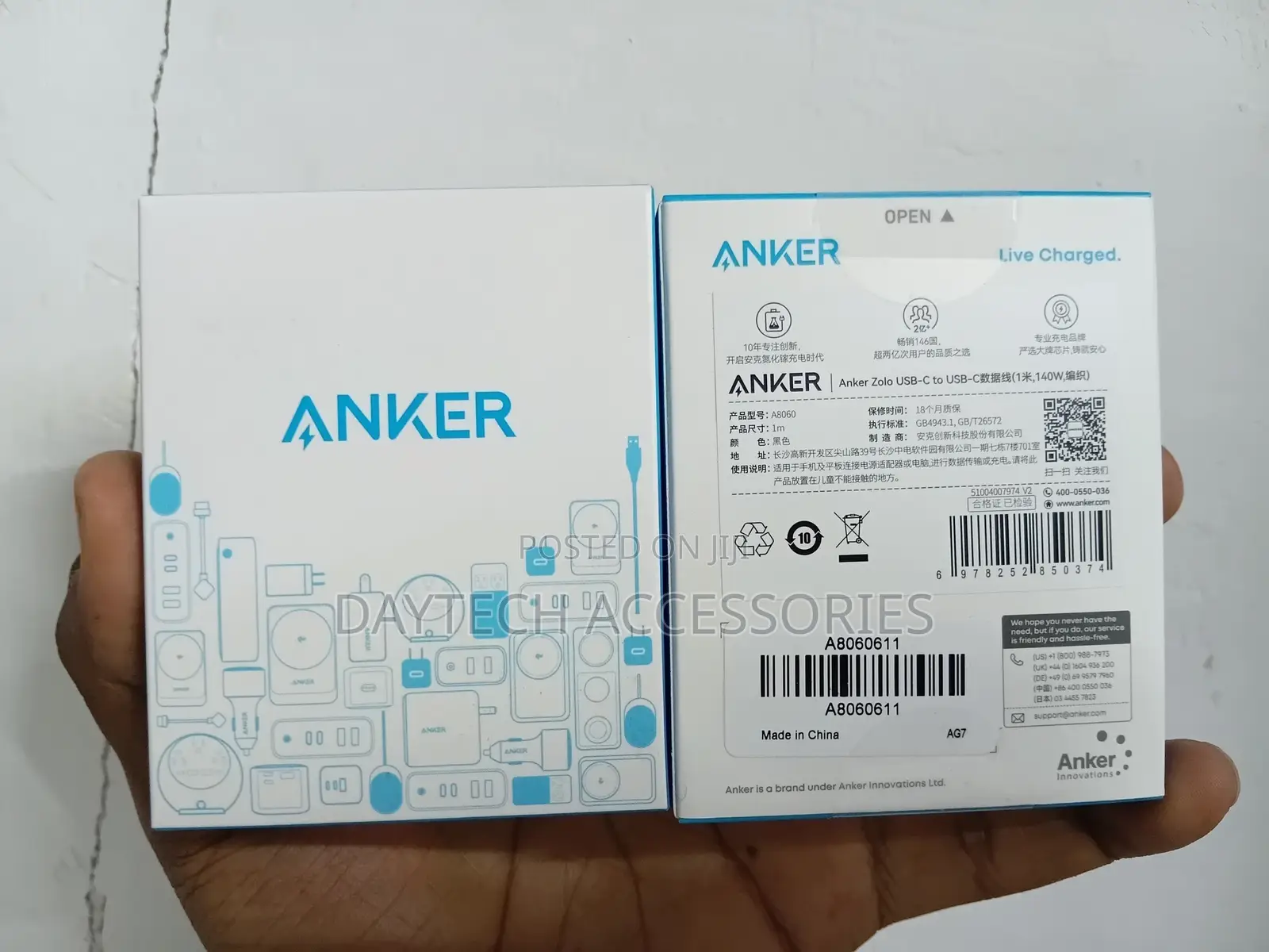 Anker Zolo Pd 140w Usb C to Usb C Fast Charging Cable 1.8m