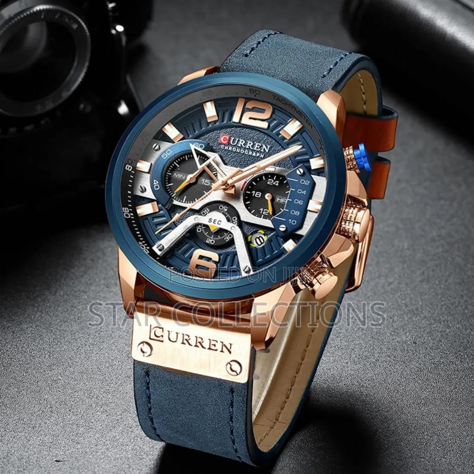 Blue Pure Leather Curren Watch for Men