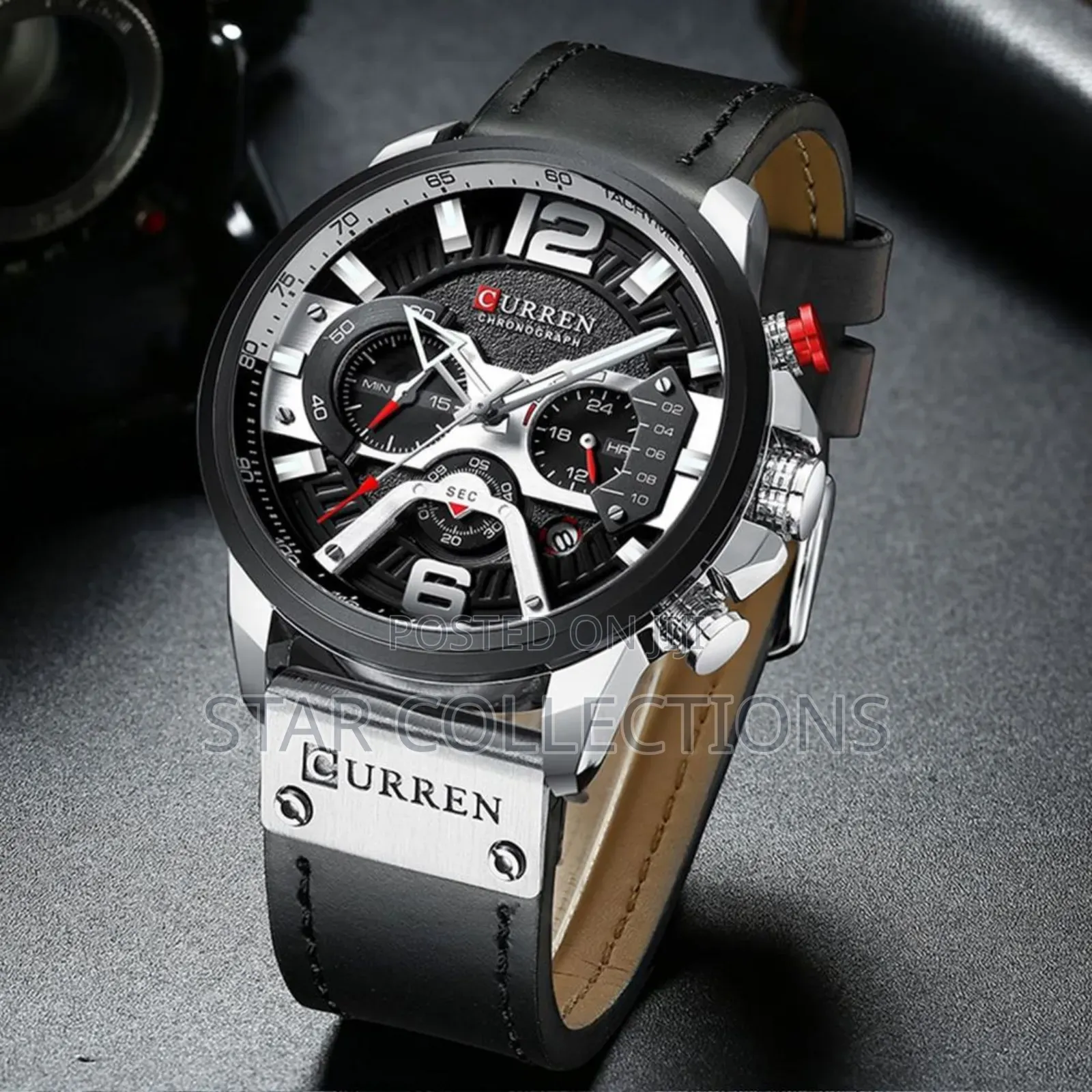 Black Curren Pure Leather Watch