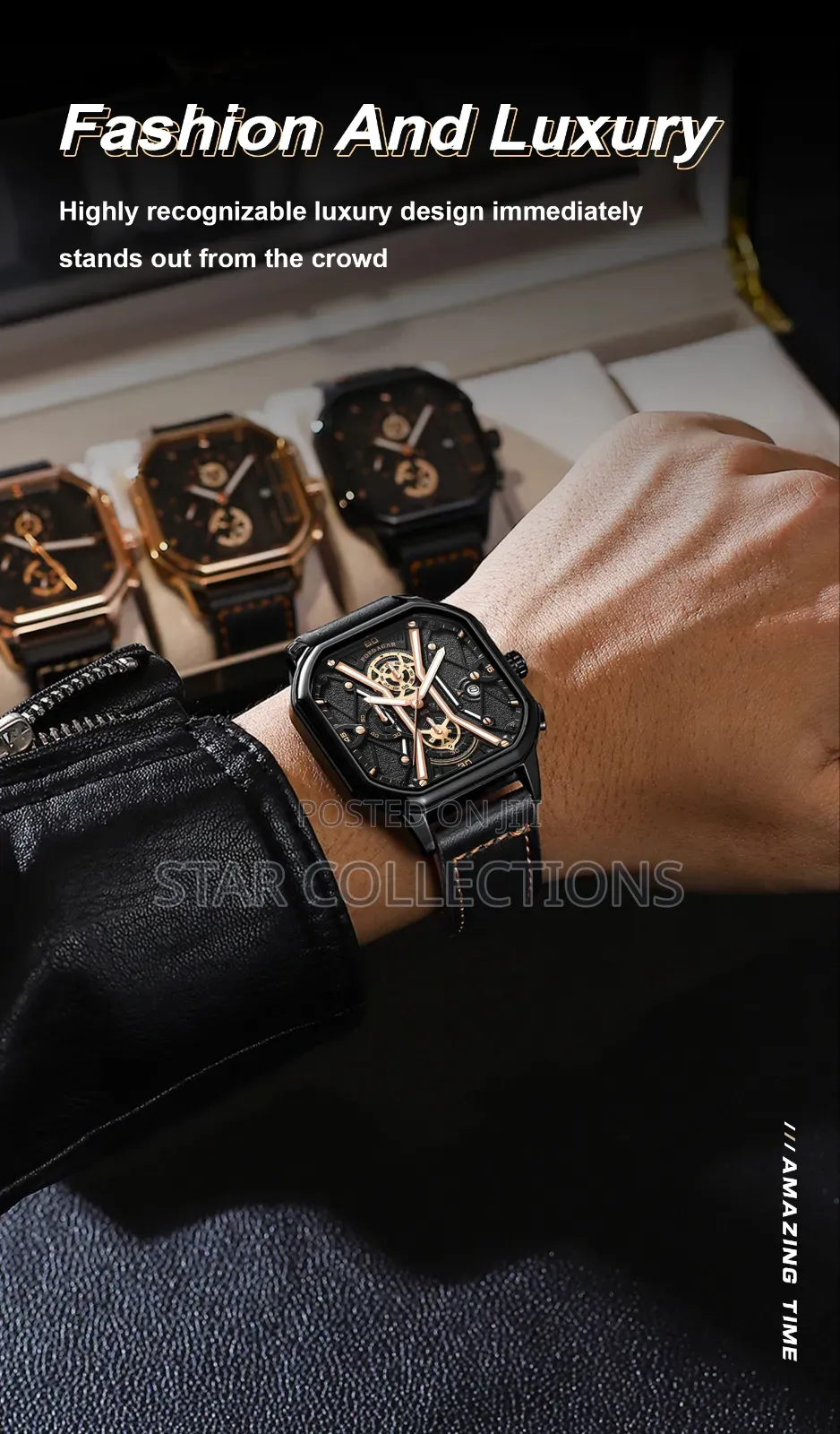 Pure Leather Water Resistant Watch for Men