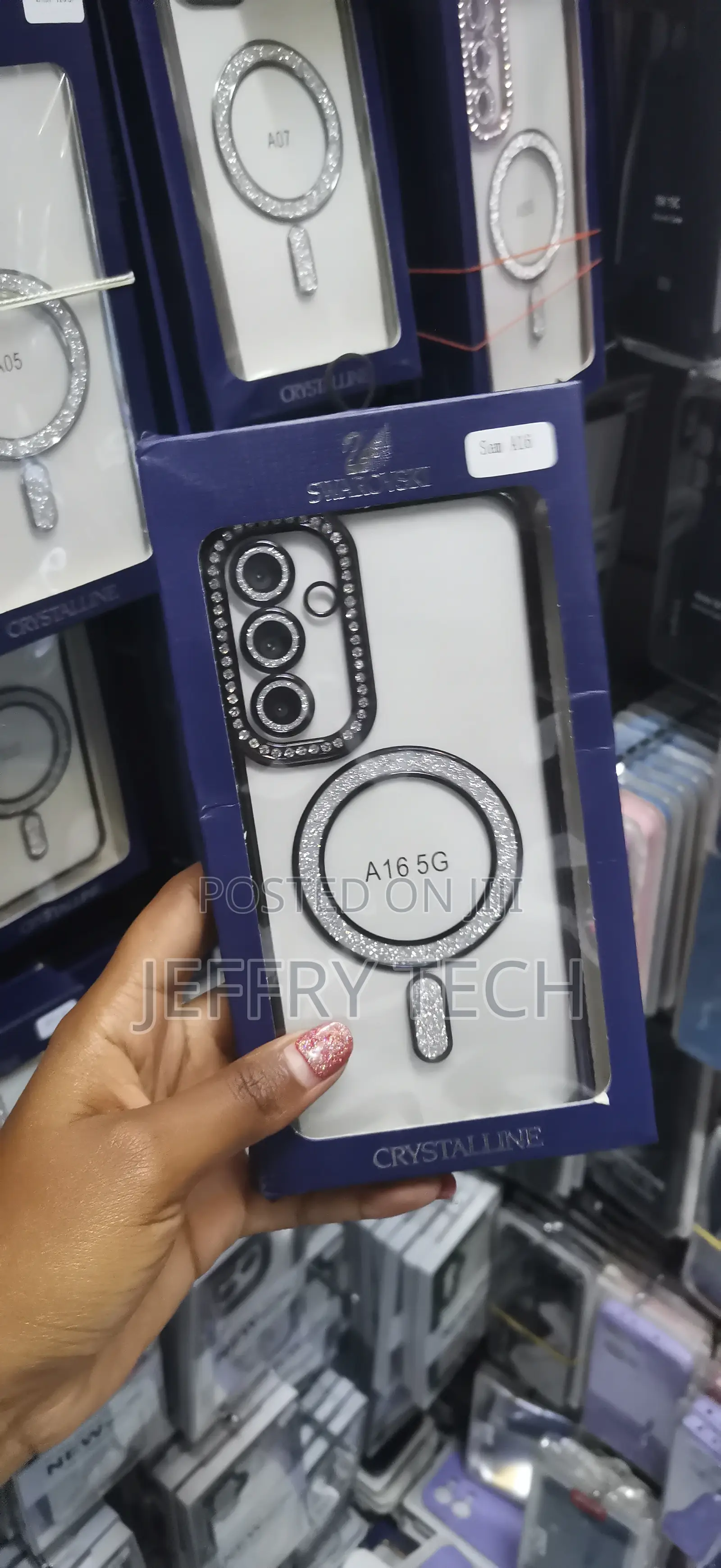 Noir Samsung Galaxy A16 5g Magnetic Glitter Case,Luxury Bling