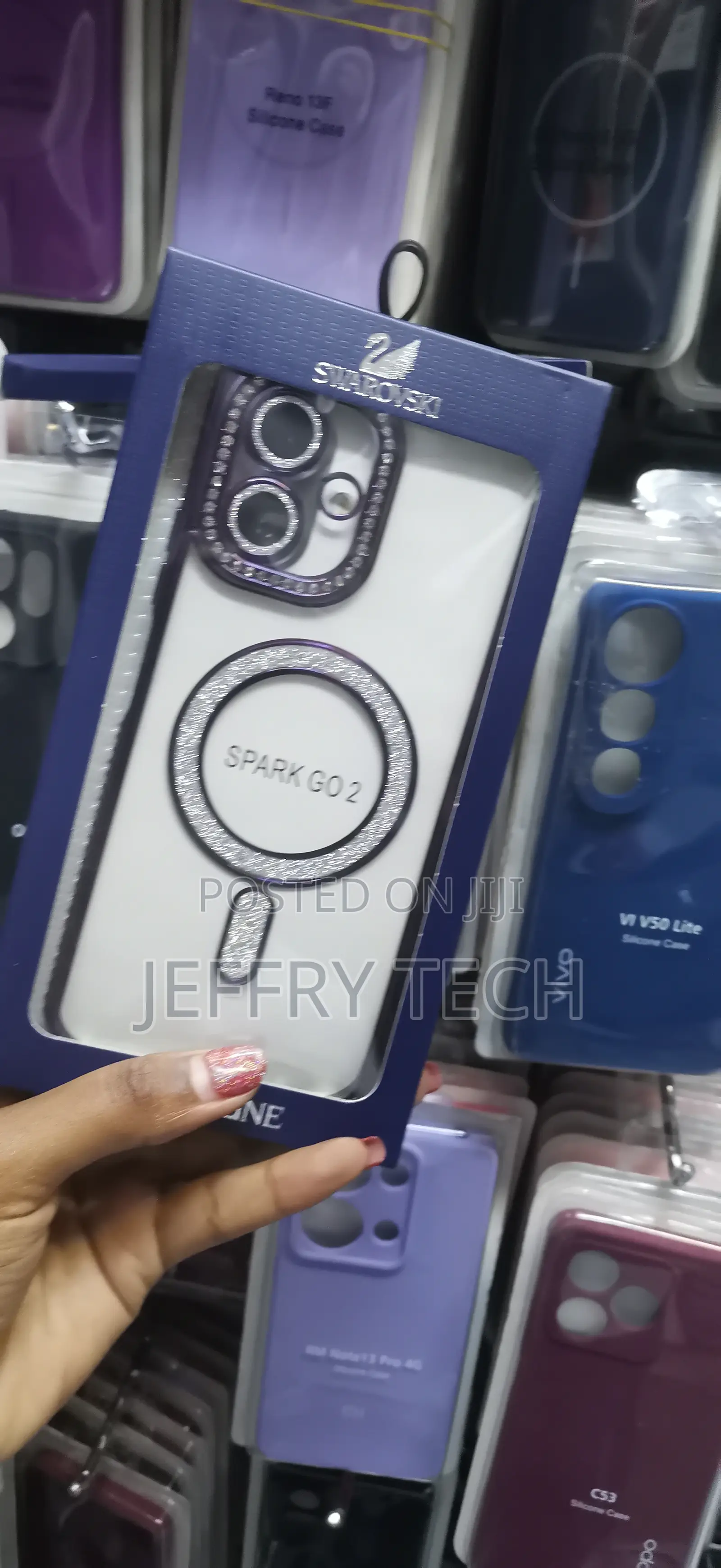 Wadasz Tecno Spark Go2 Glitter Clear Rhinstone Magsafe Case