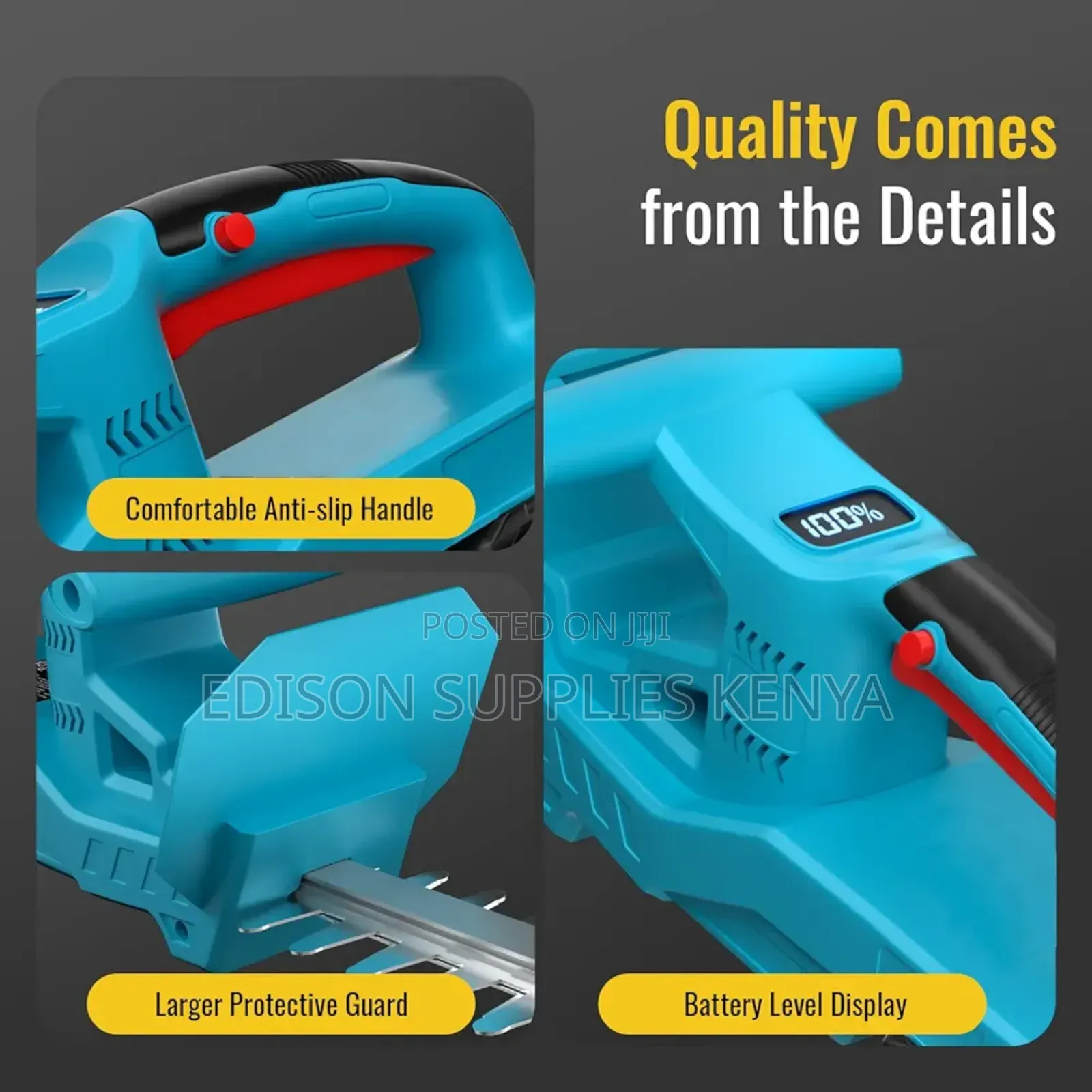 Cordless Hedge Trimmer 20v Fixtec Bush Cutter Shrub Grass Trimmers