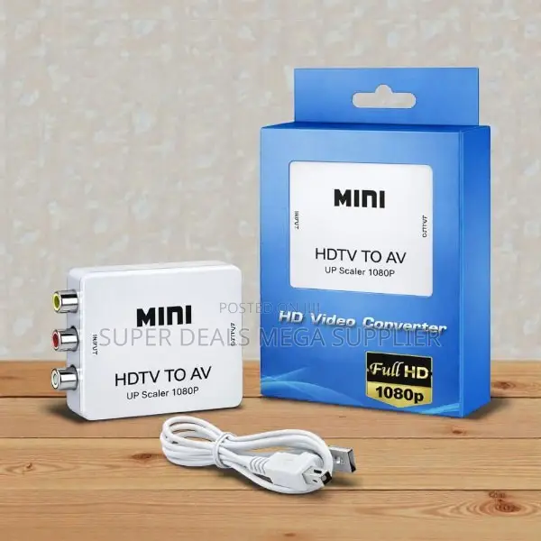 Space Efficient Mini Hdmi to Av Rca Converter With Full Hd 1080p