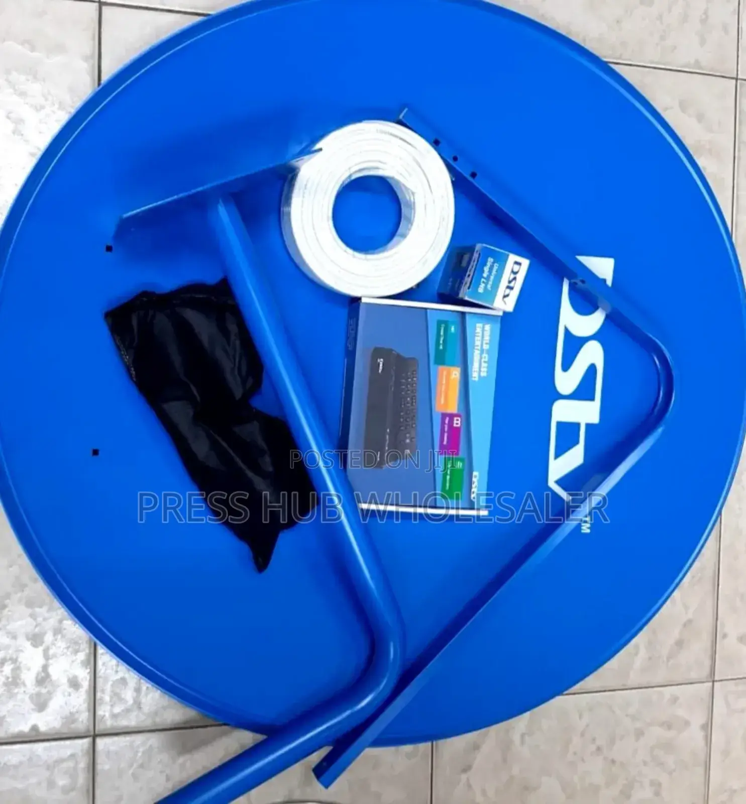 This Image Displays a New DSTV Complete Installation Kit. 