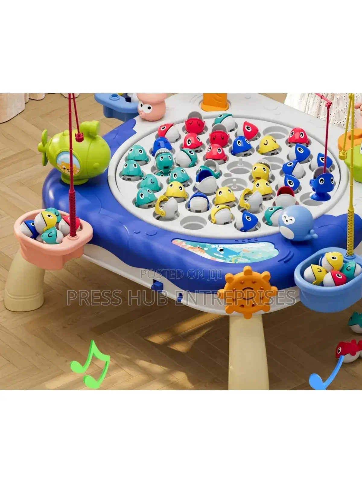 Magnetic Rotating Educational Fishing Game Set for Children. 