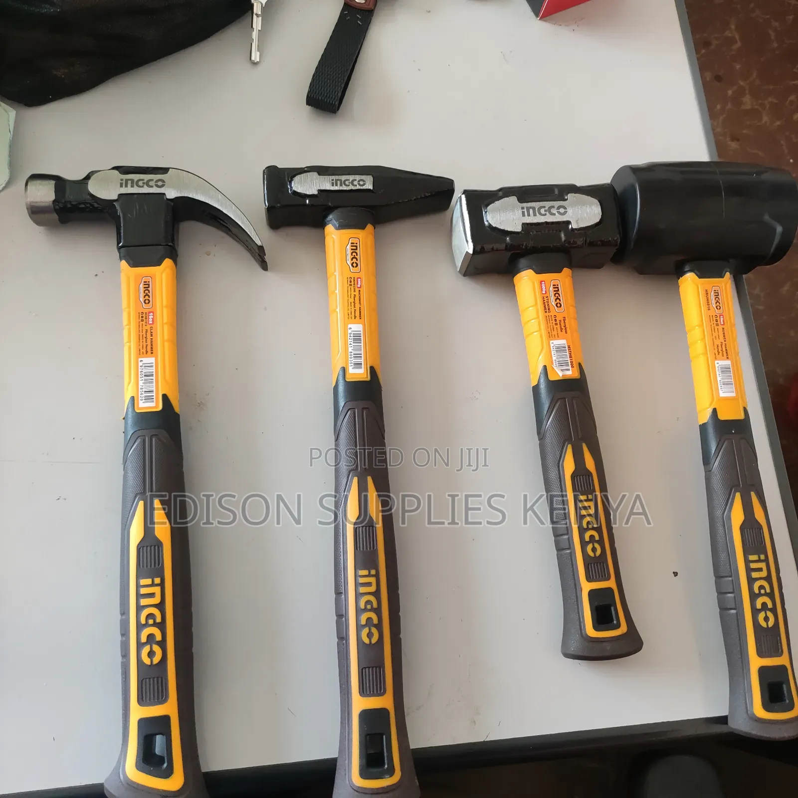 Ingco 4pcs Hammer Set, Claw Hammer, Rubber Hummer, Stoning Hammers