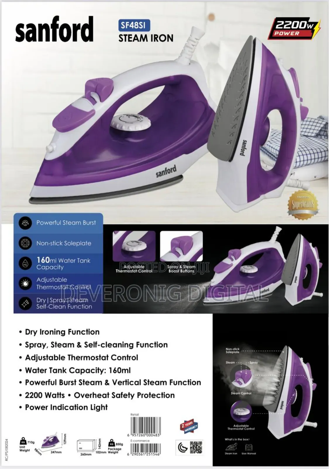 San Ford Steam Iron Box
