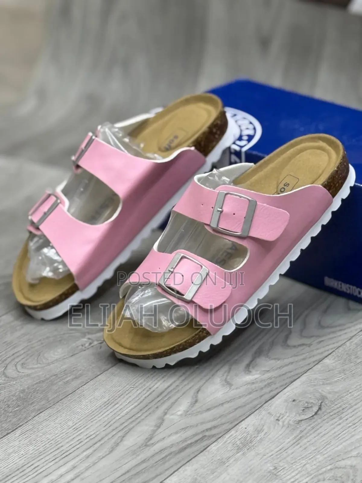 Pink Birkenstock-Style Two-Strap(Arizon) Sandals