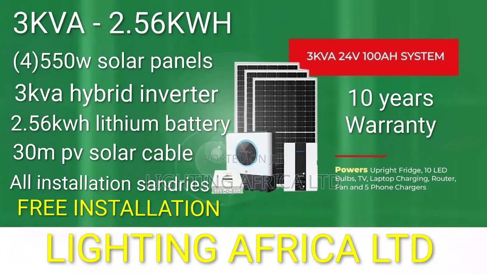 3.2kva - 2.56kwh Home Solar Kit Free Installation and Pay on Delivery