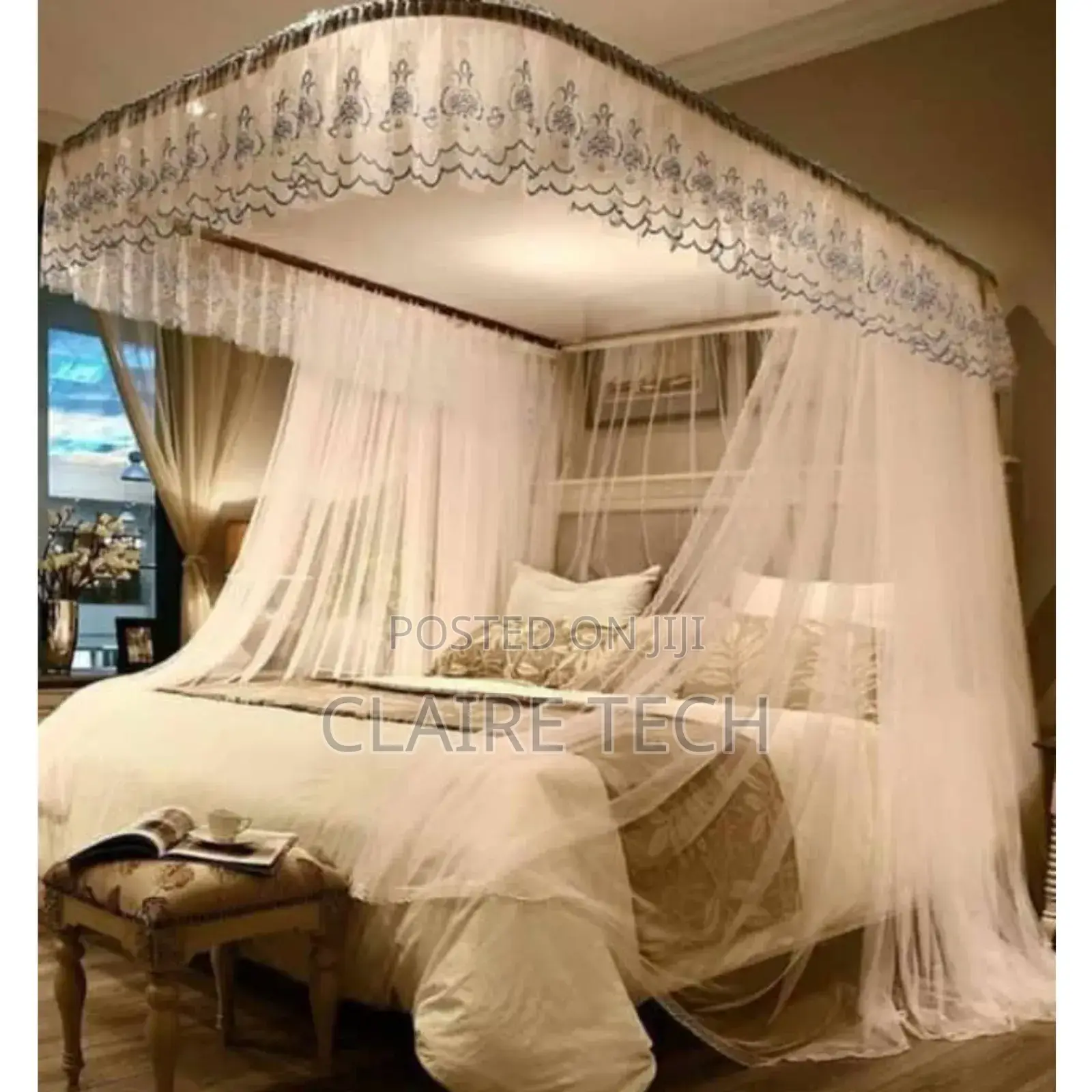 White 5*6 2 Stand Rail Mosquito Net Super Strong Rail