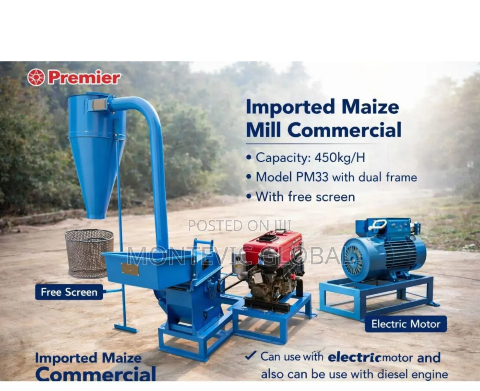 Premier Importend Commercial Posho Mill/Desel And Motor Posho Mill