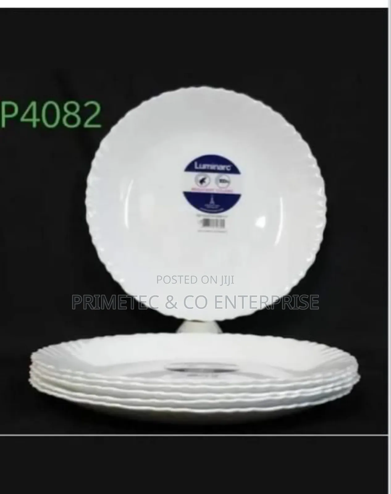 Set of 6 Luminarc Feston White Plates