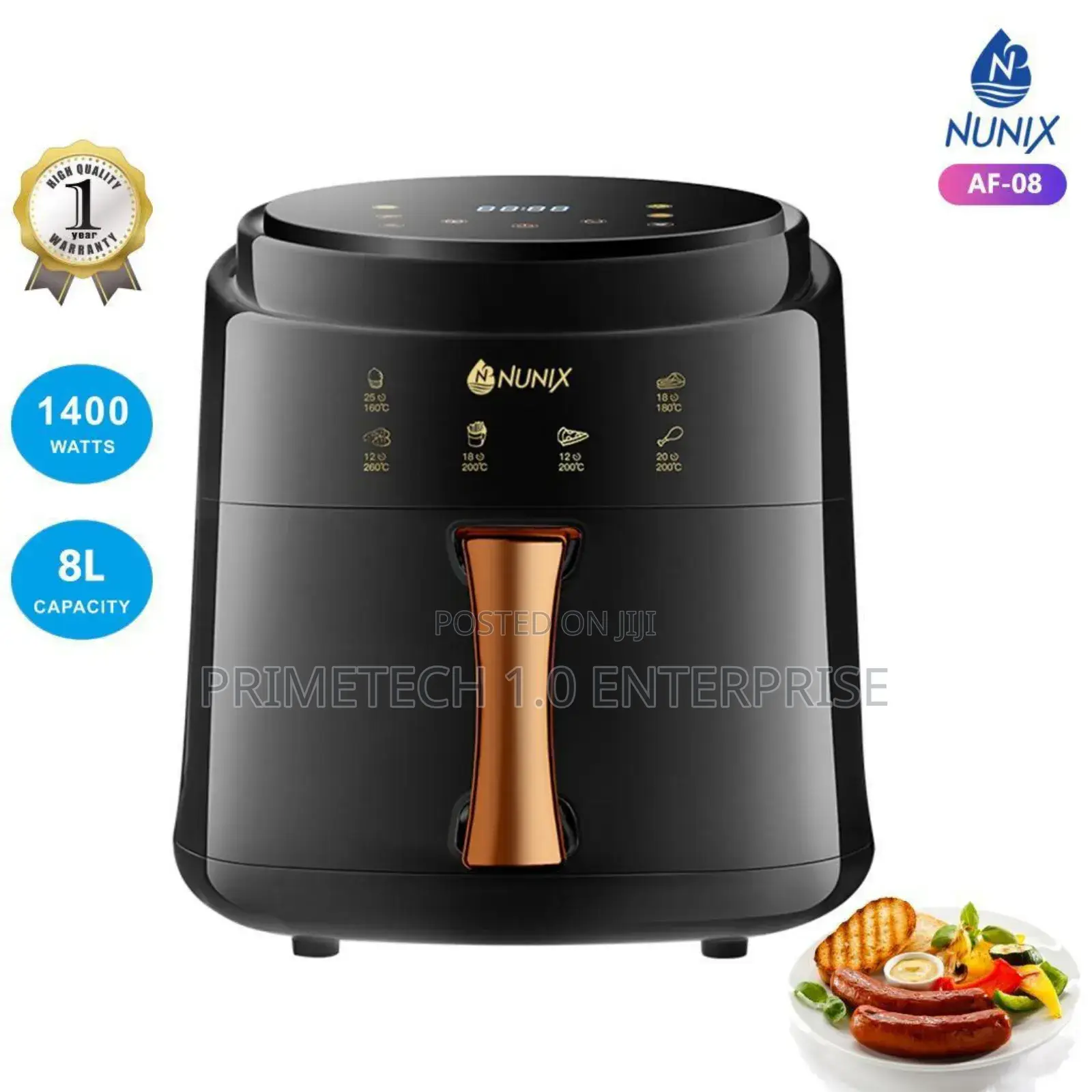 8l Nunix Air Fryer -1400watts