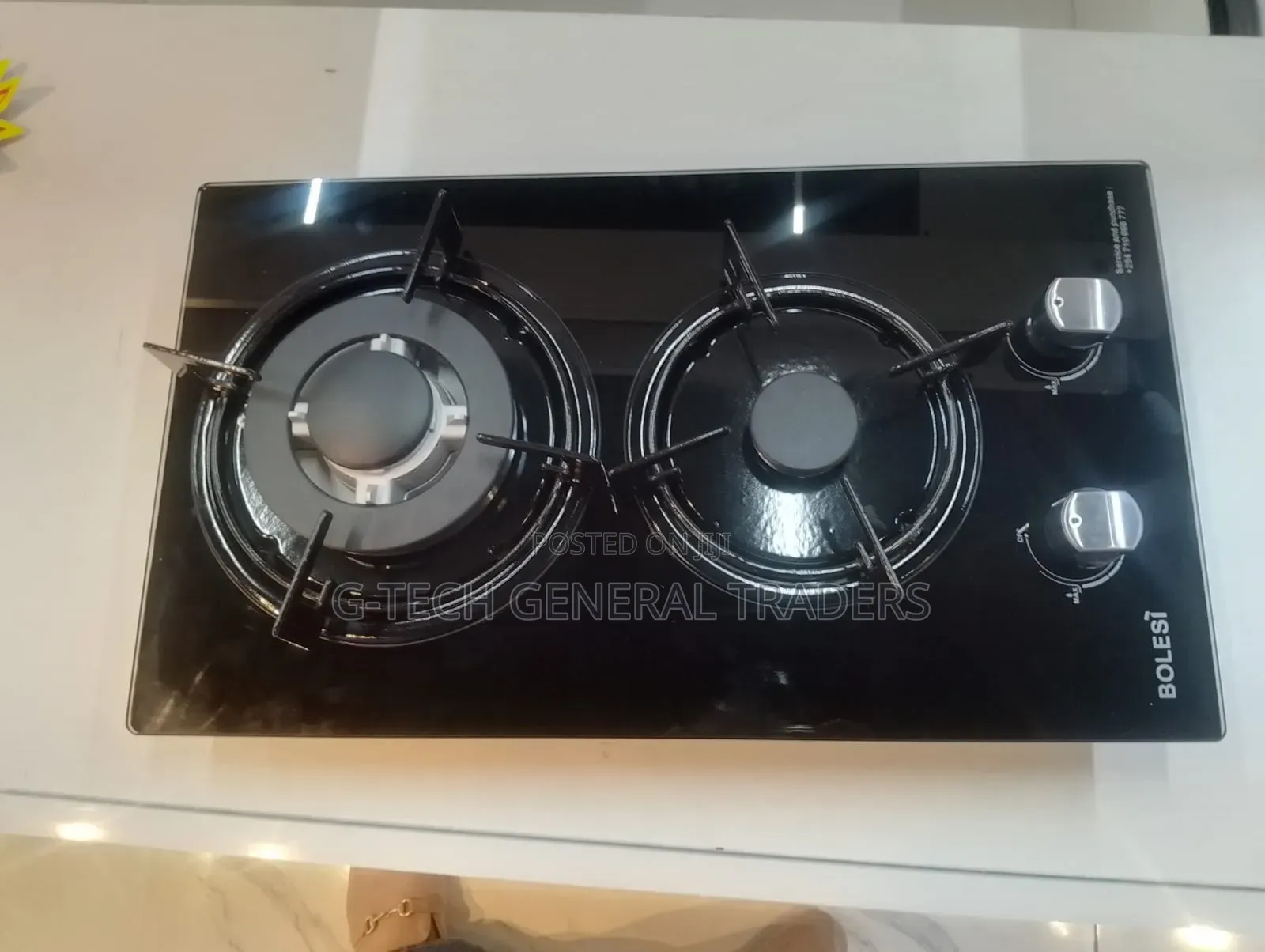 Bolesi Hob 2 Burners Auto Ignition Inbuilt Gas Glass Tampared Hod
