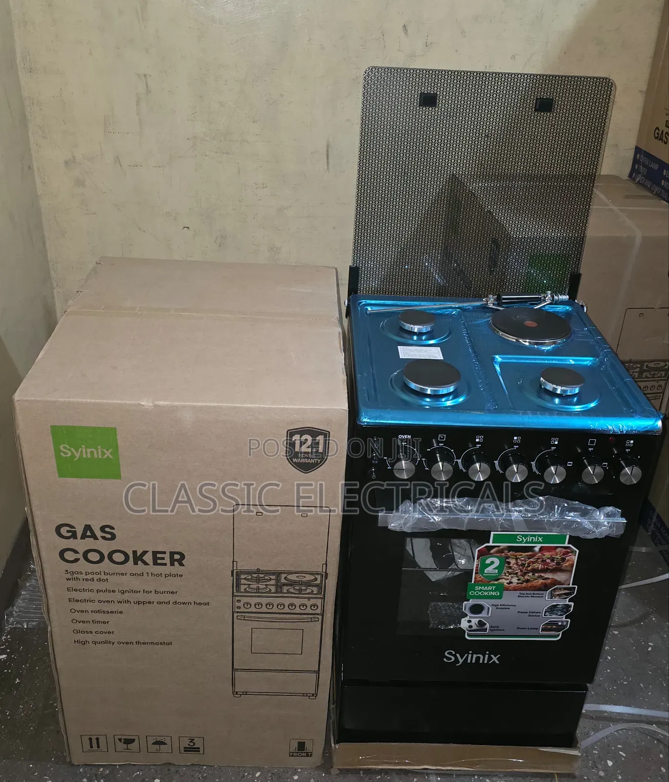 50×55 Syinix 3+1 Standing Cooker With Electric Oven