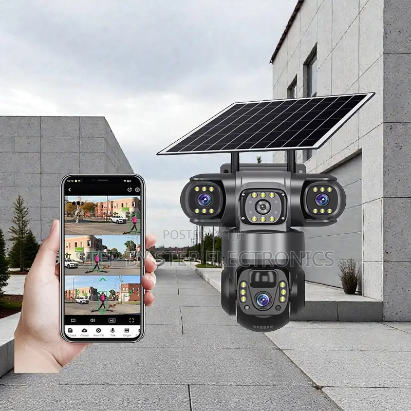 V380pro 20mp 4g PTZ With Colored Night Vision Triple Lens Solar Camera