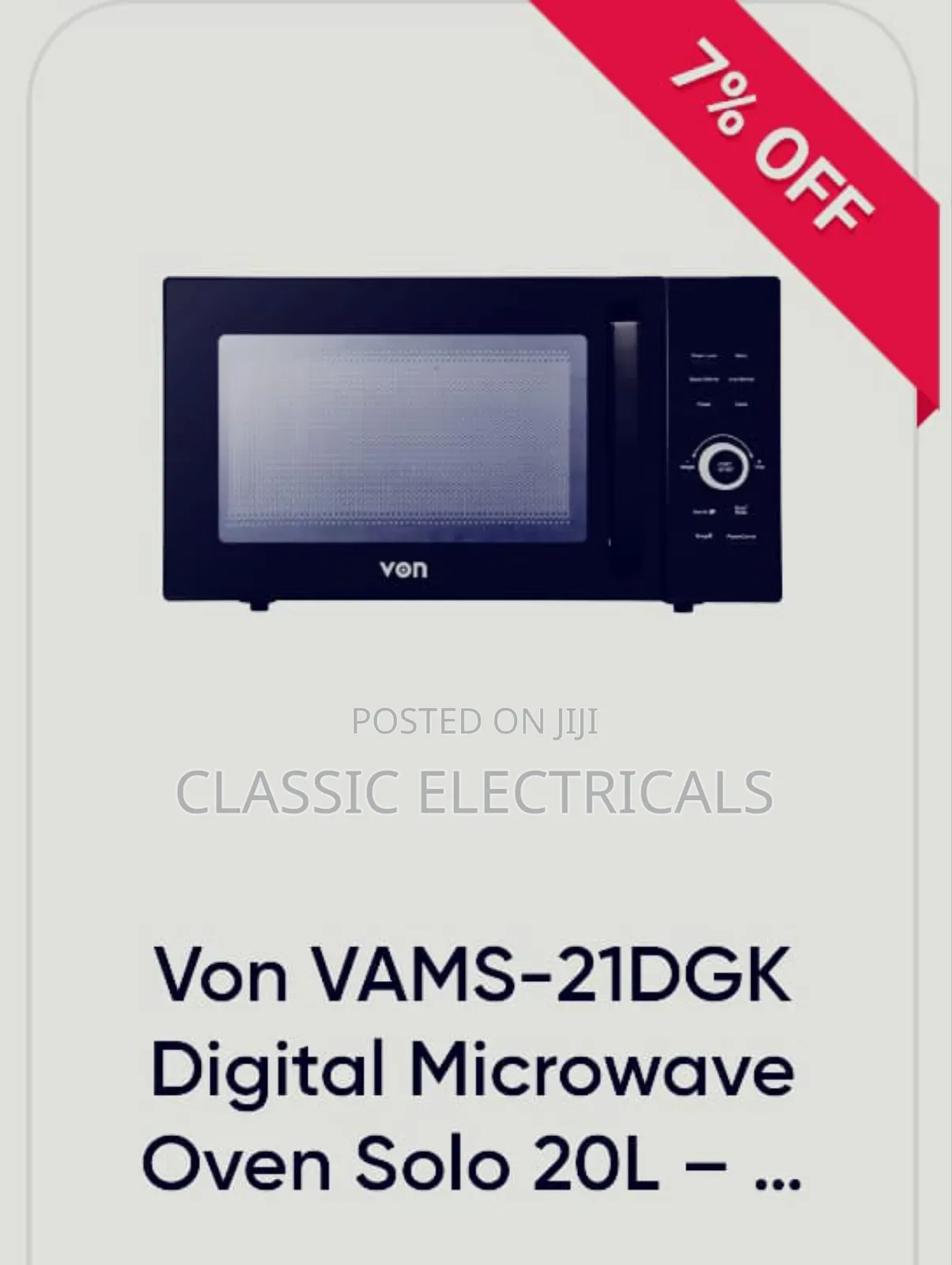 Vams-21dgk 20l Digital Microwave