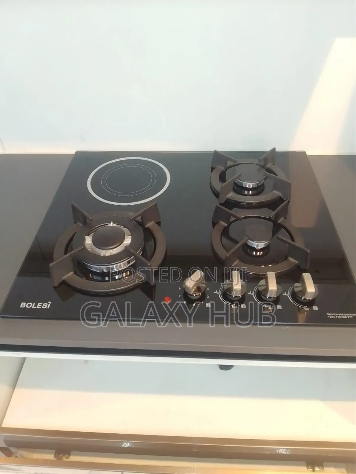 Bolesi Hob 3 Gas Burners +1 Infrared Electric Gas Inbuilt Glass