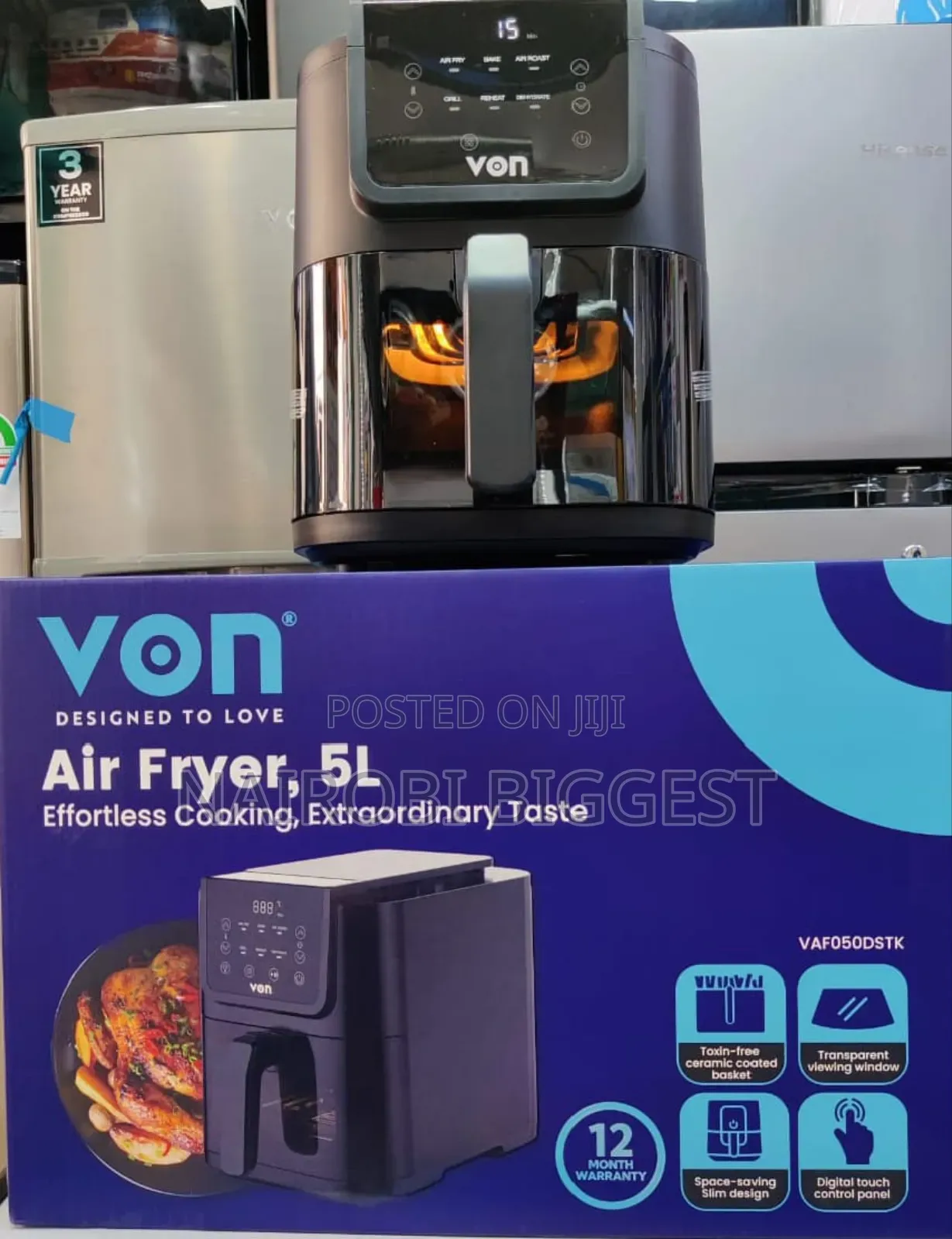Von 5litres Digital Slim Design Air Fryer
