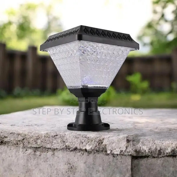 Weatherproof Solar Garden Post Light With Crystal Shade
