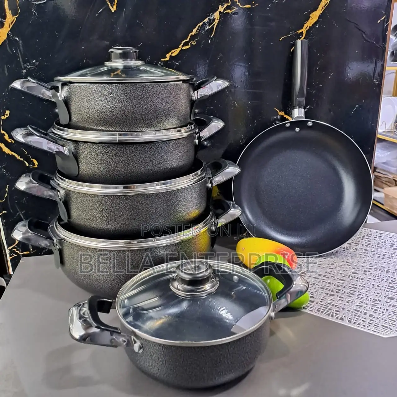 11pc Non-Stick Jp Cookware 5pots5lids 1pan Nonstick
