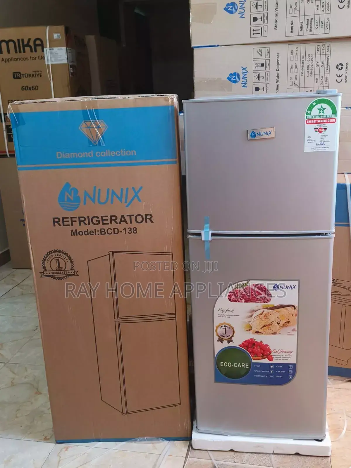 Nunix 138l Double Door Refrigerator