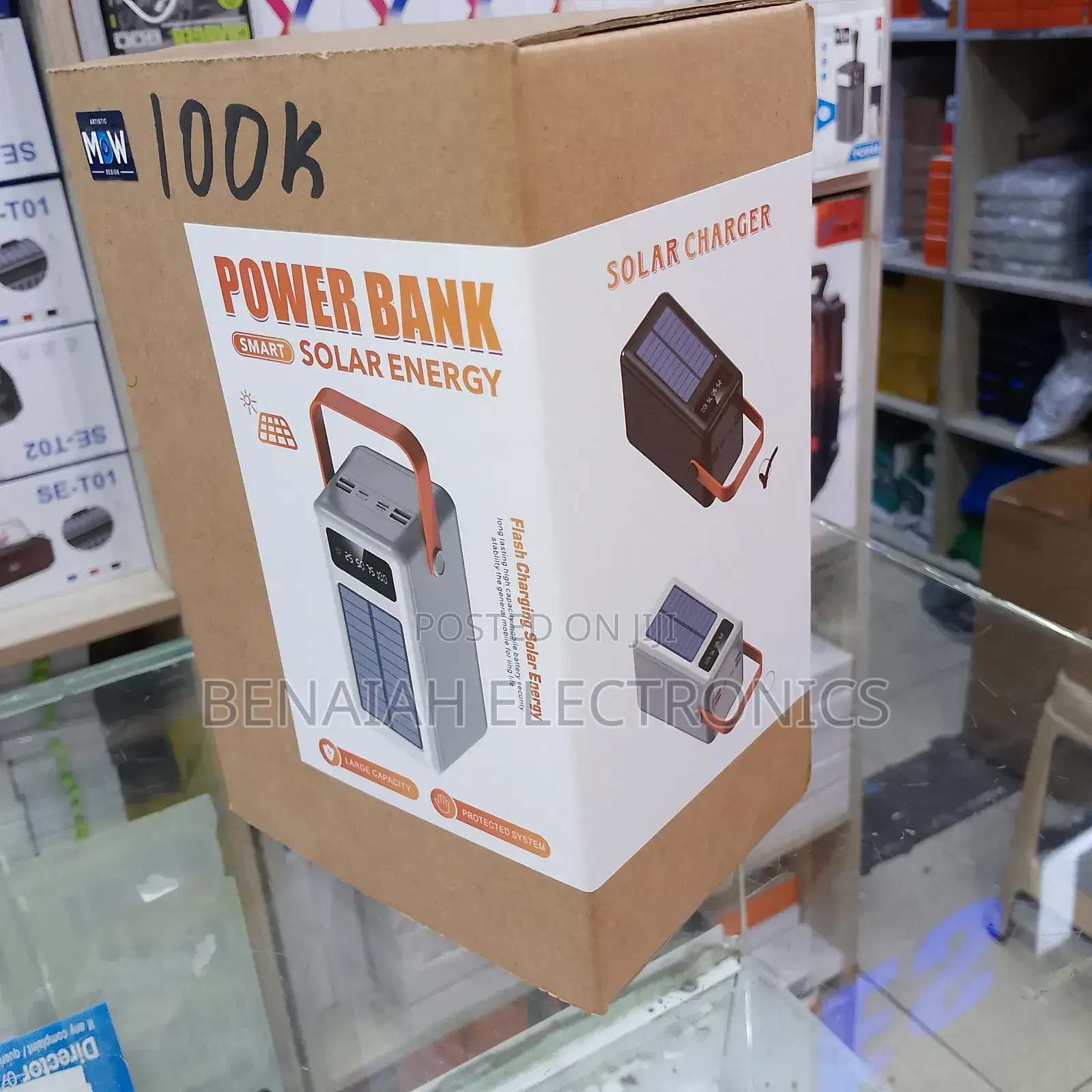 Power Bank, Large Capacity Powerbank 100 Watts,Solar Charged Powerbank