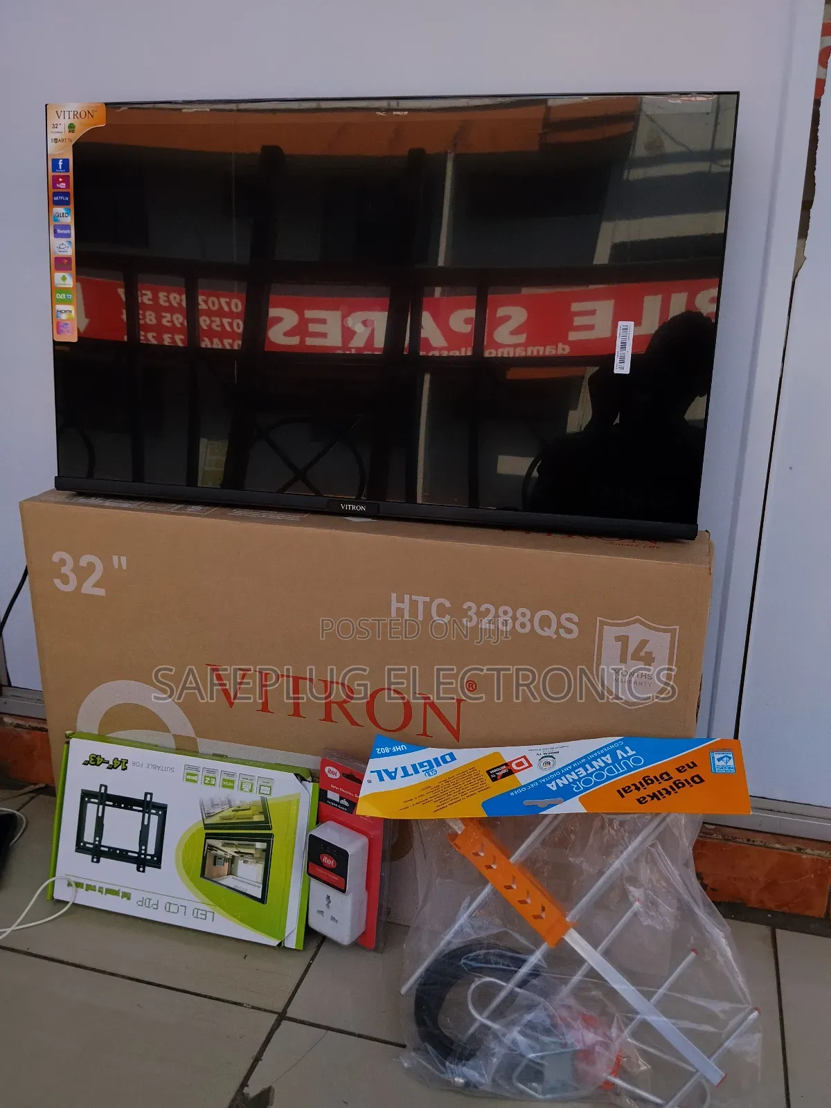 Vitron 32" Smart Tv + Free Wall Mount, Tv Guard Aerial
