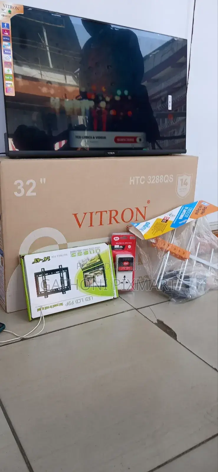 Vitron 32′′ Qled Smart Android Tv Flameless Bluetooth + Free Gift