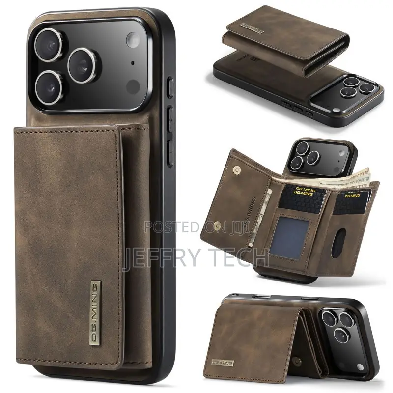Hujio Dg.Ming iPhone 17 Pro Max Leather Wallet Magsafe Detachable Case