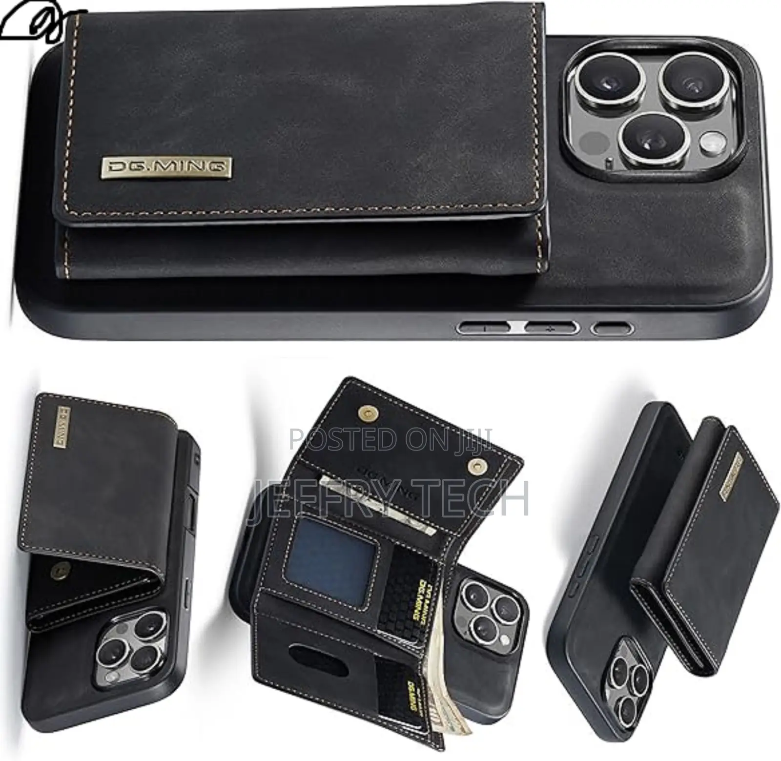 Vonelle Detachable Wallet Leather Case for iPhone 16 Pro Max, Dg.Ming
