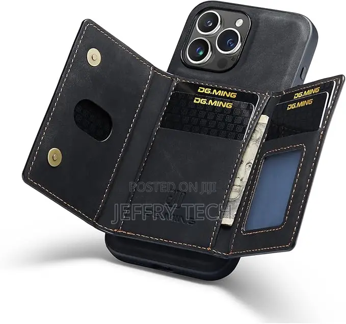 Miyer iPhone 15 Pro Max Dg.Ming Leather Magnetic Detachable Back Case