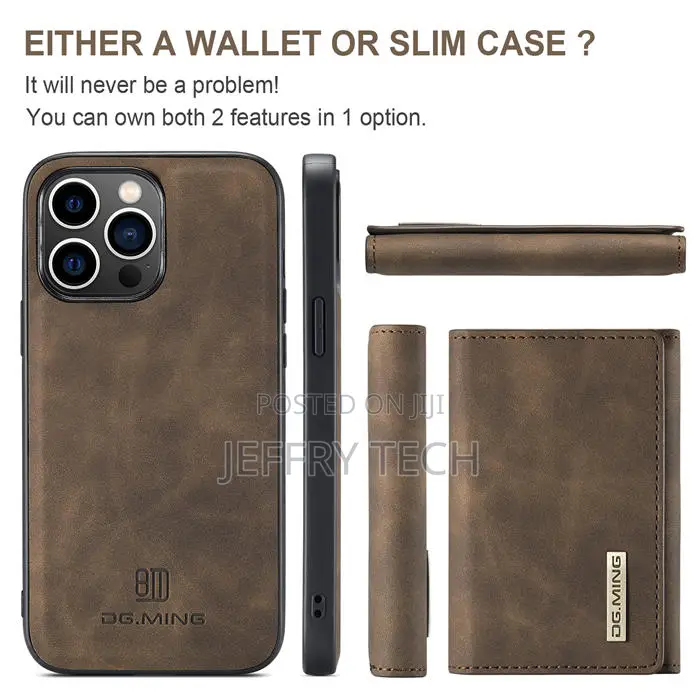 Peach Dg.Ming iPhone 15 Pro Max Magnetic 2-in-1 Mini Wallet Case