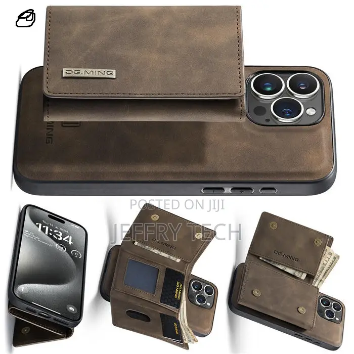 Peach Dg.Ming iPhone 15 Pro Max Magnetic 2-in-1 Mini Wallet Case