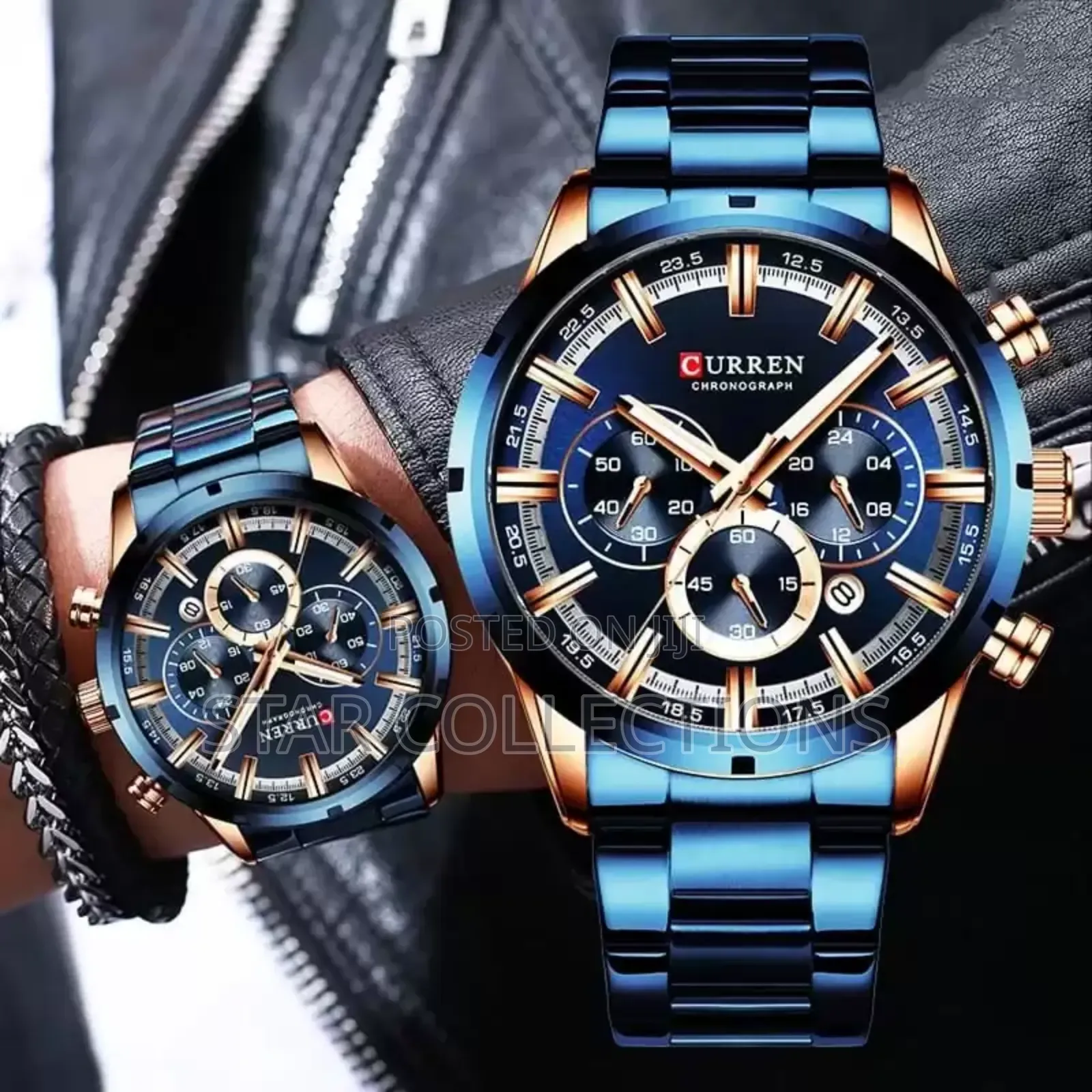Blue Curren 8355 Chronograph Stainless Watch